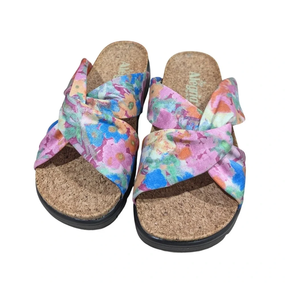 Alegria Rylie Earth Goddess Floral Platform Sandals 35 5-5.5 NIB
